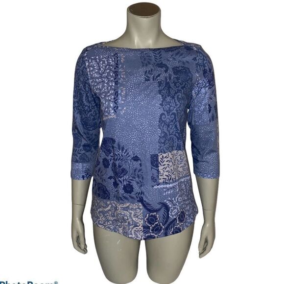 Christopher & Banks Patchwork 3/4 Sleeve Shirt NWT - Picture 3 of 7